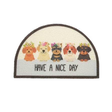พรมเช็ดเท้าดักฝุ่น SNAZZ T-DOG 38x58 ซม. สีครีม_0