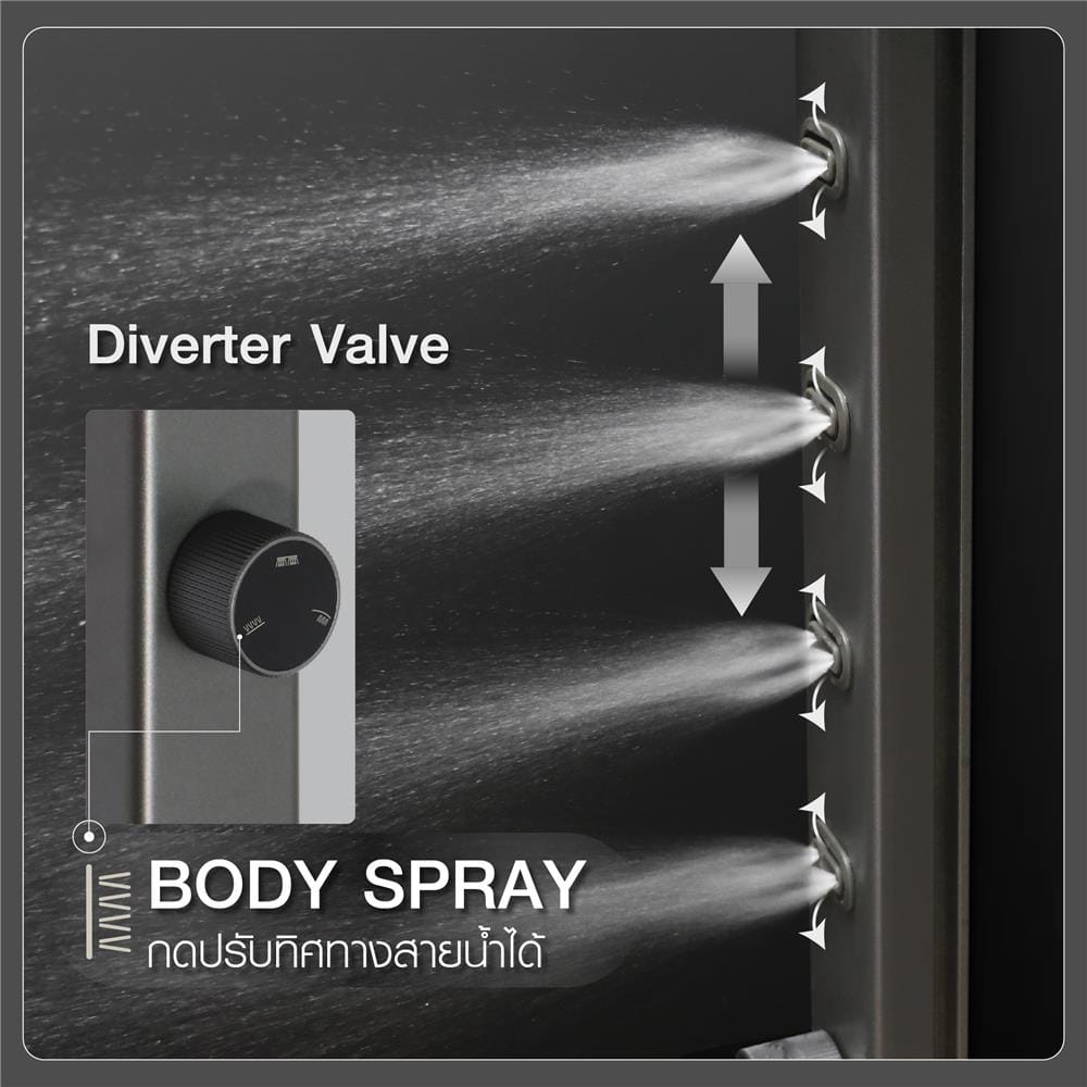 ฝักบัว RAIN SHOWER เดี่ยว HONS ST5000 สีเทา