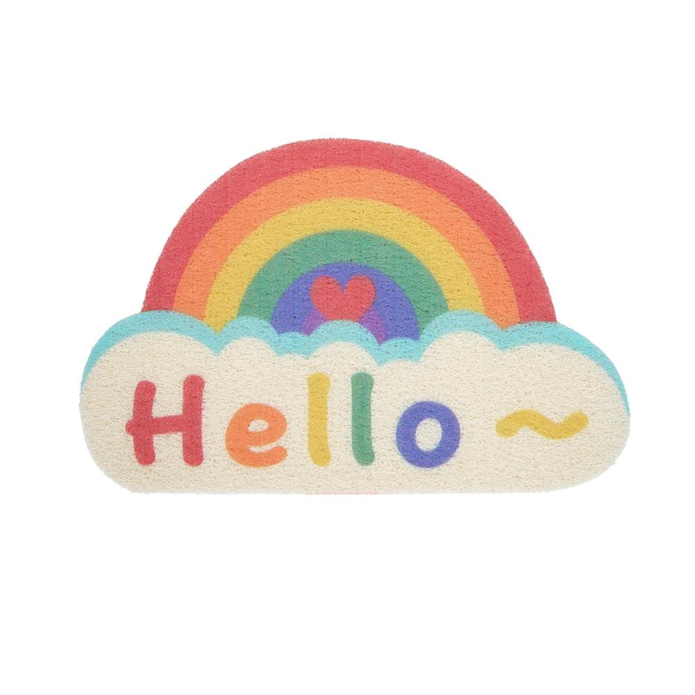 พรมเช็ดเท้าดักฝุ่น SNAZZ T-HELLO 38x58 ซม. สีขาว