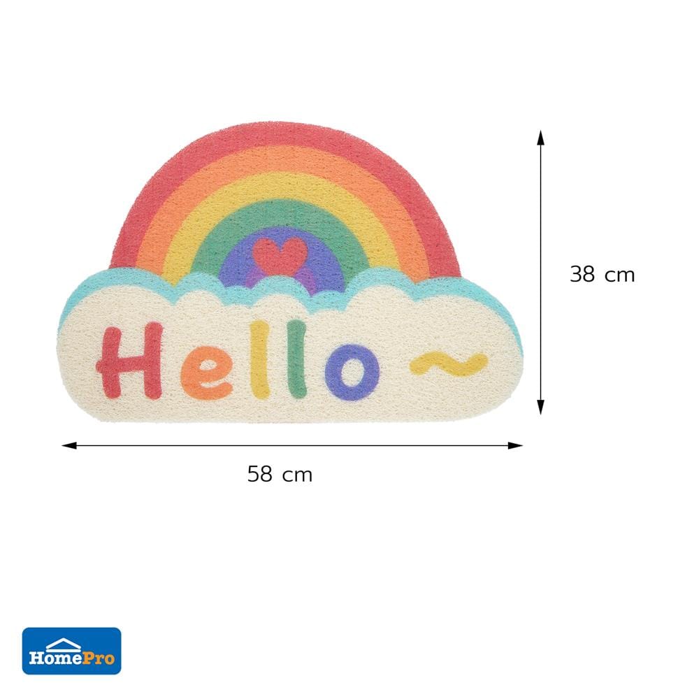 พรมเช็ดเท้าดักฝุ่น SNAZZ T-HELLO 38x58 ซม. สีขาว