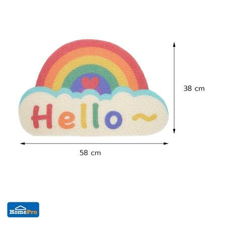 พรมเช็ดเท้าดักฝุ่น SNAZZ T-HELLO 38x58 ซม. สีขาว_5
