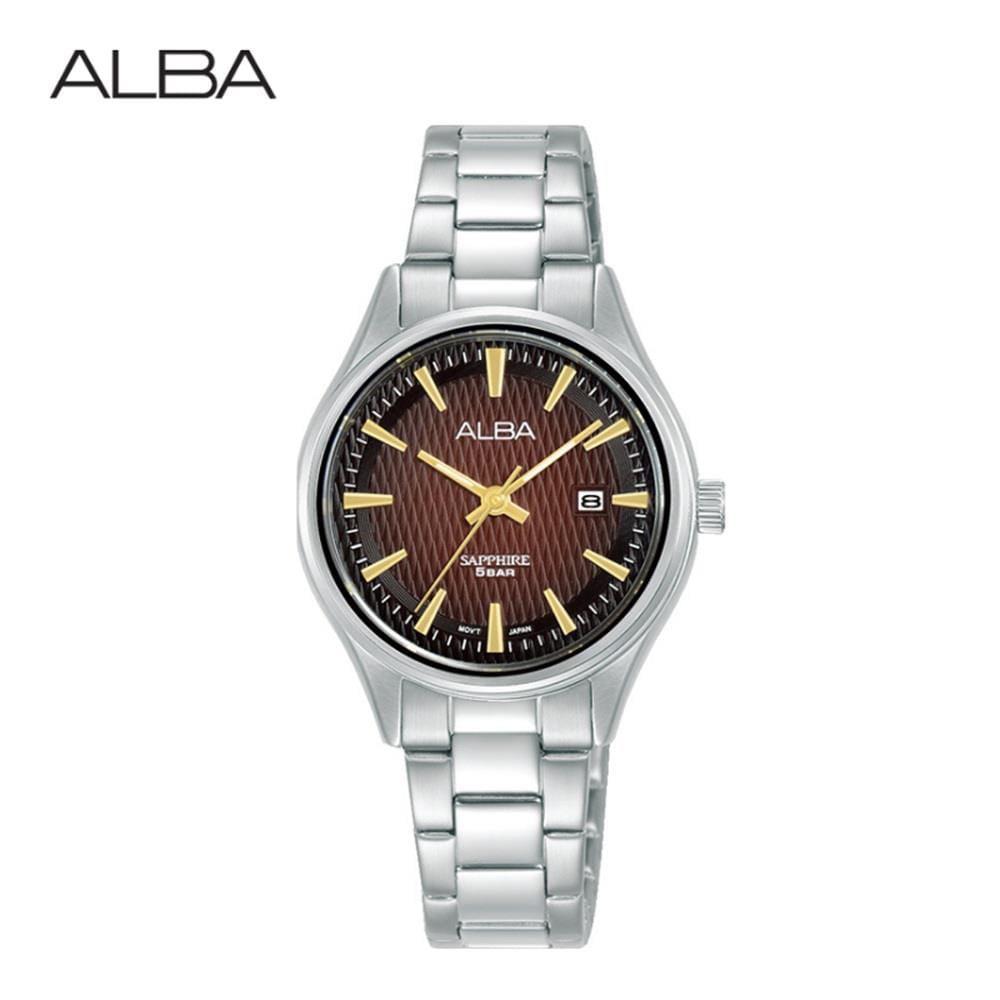 นาฬิกาข้อมือผู้หญิง ALBA รุ่น AH7DM3X ขนาด 30 มม. สีน้ำตาล
