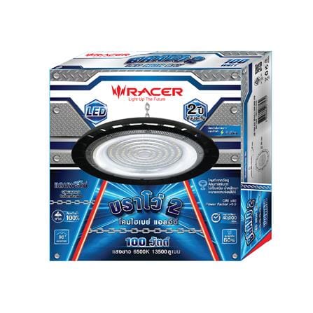 โคมไฮเบย์ LED RACER BRAVO2 100 วัตต์ DAYLIGHT สีดำ_4