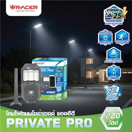 ไฟถนน SOLAR RACER PRIVATE PRO 220 วัตต์ DAYLIGHT สีเทา_4