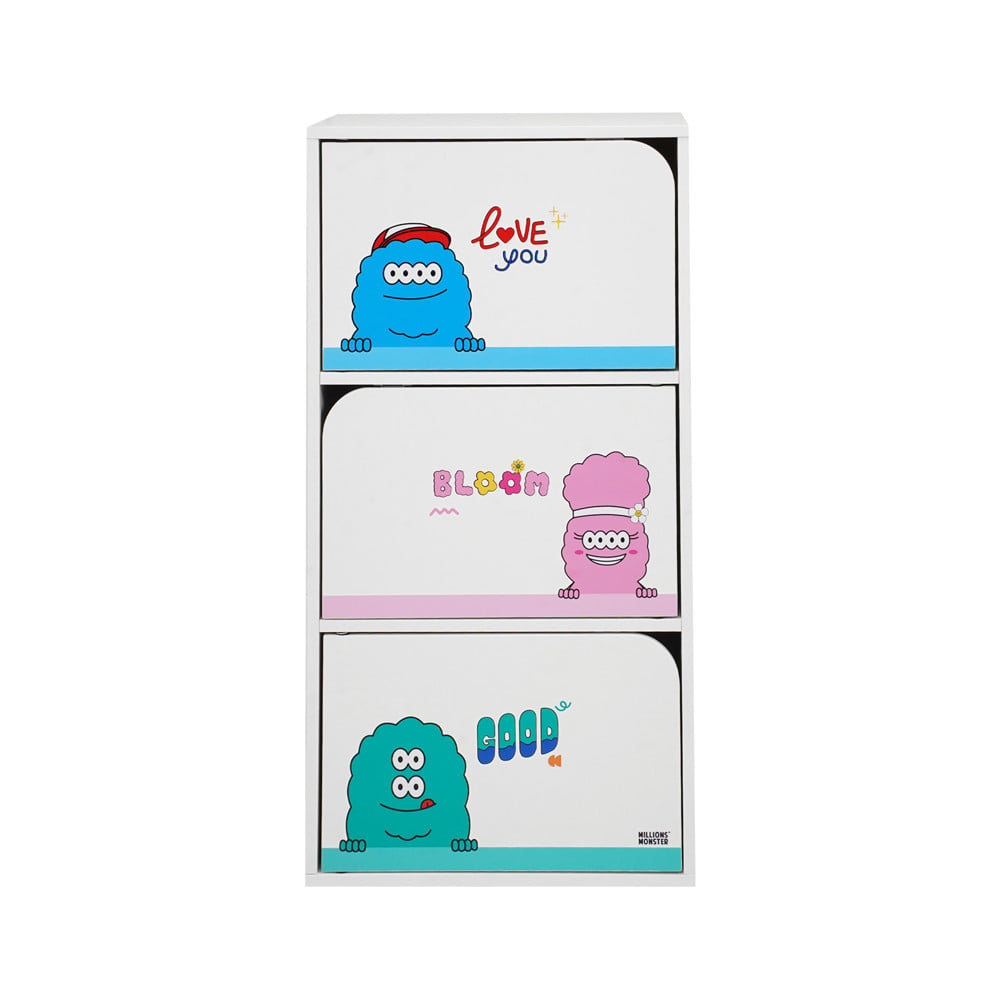 ตู้เก็บของ 3 ชั้น FURDINI X MILLIONSMONSTER สีขาว