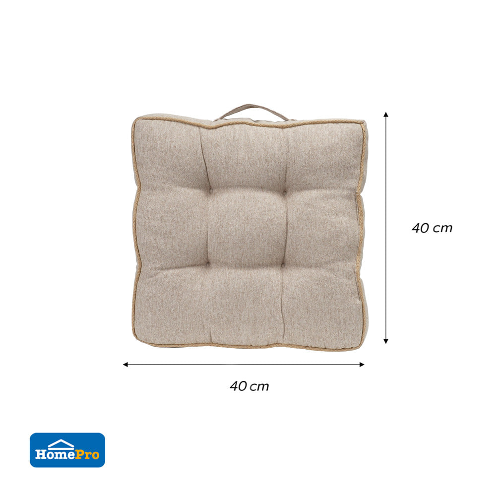 เบาะรองนั่ง HOME LIVING STYLE CREST 16x16 นิ้ว สีครีม