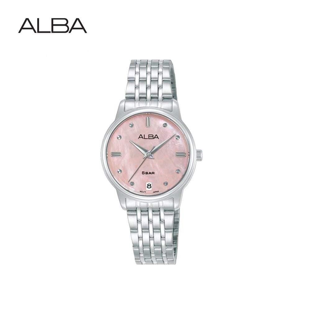 นาฬิกาข้อมือผู้หญิง ALBA รุ่น AG8Q79X ขนาด 28 มม. สีชมพู