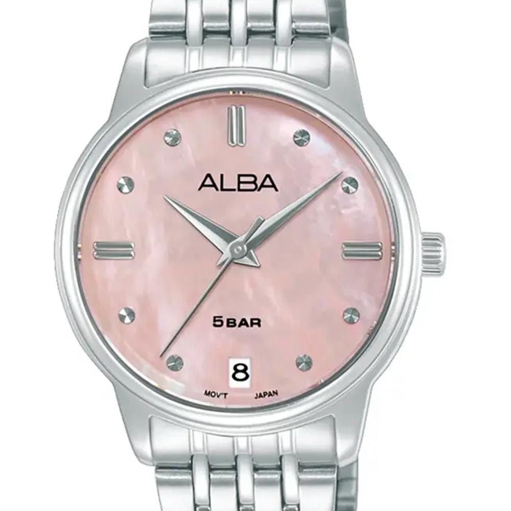 นาฬิกาข้อมือผู้หญิง ALBA รุ่น AG8Q79X ขนาด 28 มม. สีชมพู