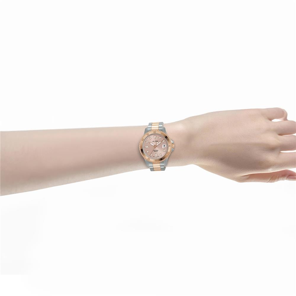 นาฬิกาข้อมือผู้หญิง ALBA รุ่น AG8Q34X ขนาด 34 มม. สีชมพู