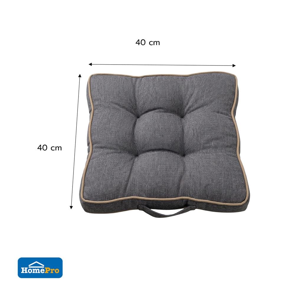 เบาะรองนั่ง HOME LIVING STYLE CREST 16x16 นิ้ว สีเทา