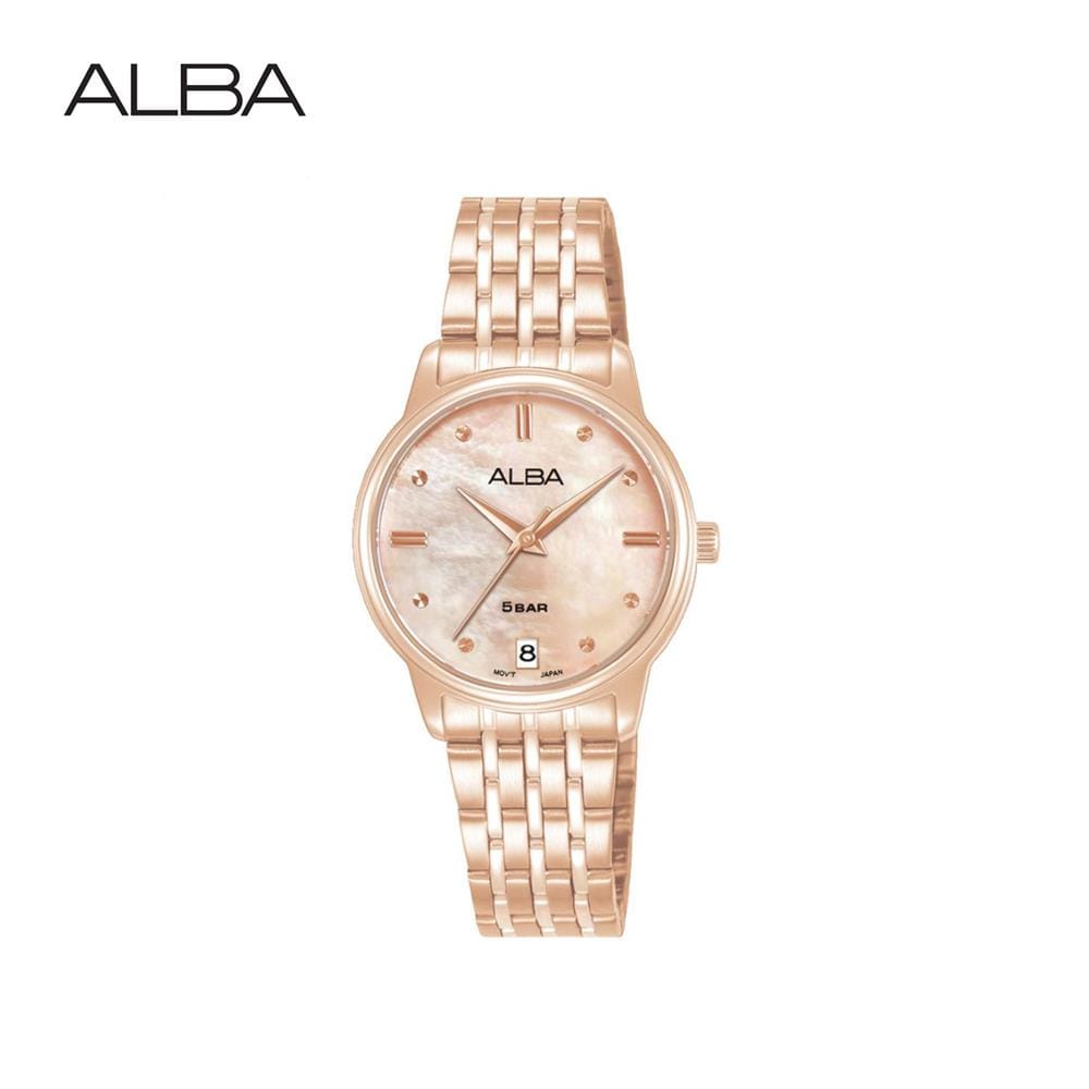 นาฬิกาข้อมือผู้หญิง ALBA รุ่น AG8Q72X ขนาด 28 มม. สีโรสโกลด์