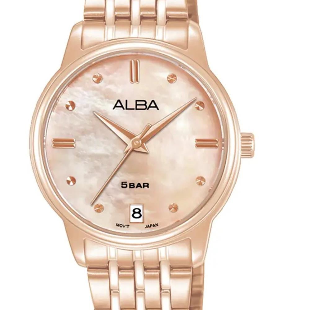 นาฬิกาข้อมือผู้หญิง ALBA รุ่น AG8Q72X ขนาด 28 มม. สีโรสโกลด์