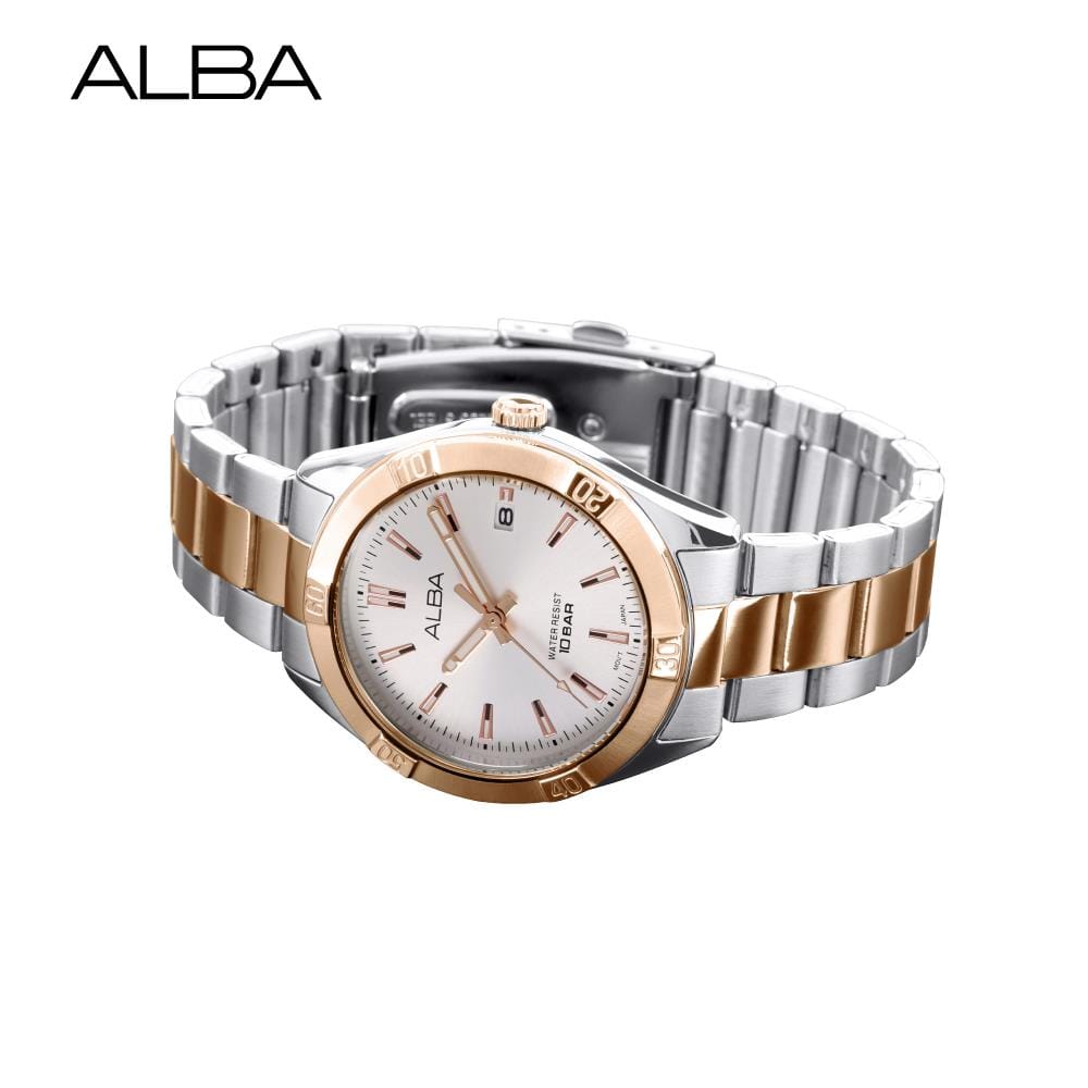 นาฬิกาข้อมือผู้หญิง ALBA รุ่น AG8M90X ขนาด 35.5 มม. สีขาว