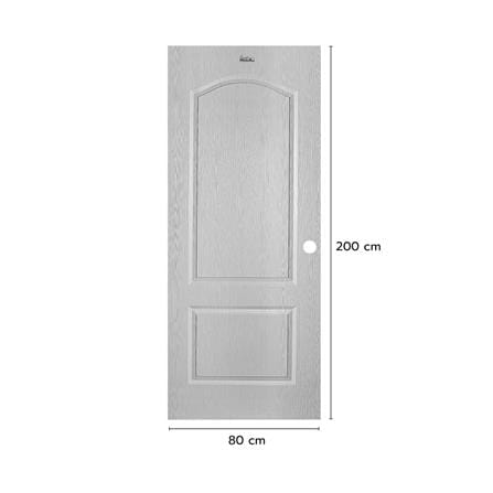 ประตูภายนอก UPVC เจาะลูกบิด ASARA A913 80x200 ซม. สีเทา_3