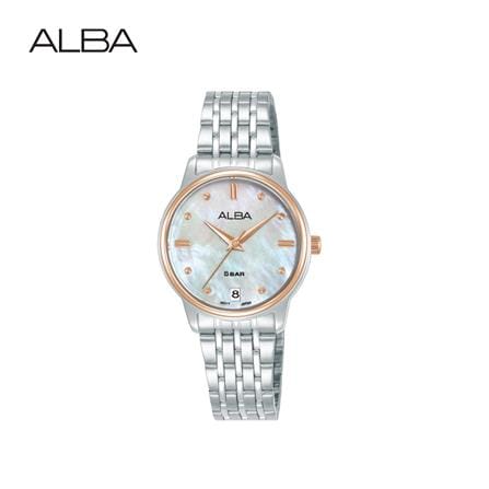 นาฬิกาข้อมือผู้หญิง ALBA รุ่น AG8Q74X ขนาด 28 มม. สีขาวมุก