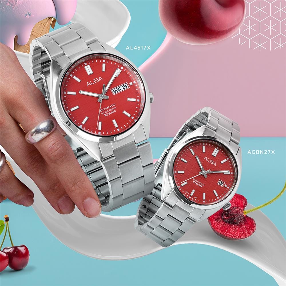 นาฬิกาข้อมือผู้หญิง ALBA รุ่น AG8N27X ขนาด 36 มม. สีแดง