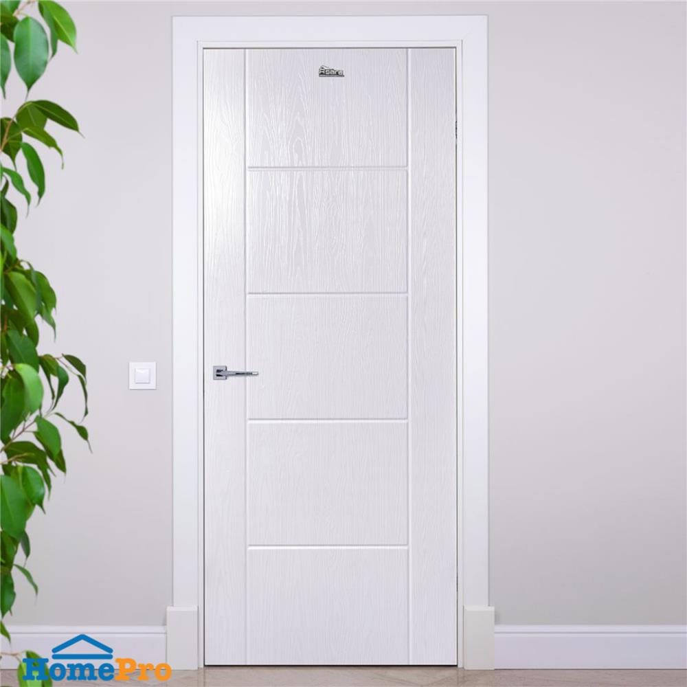 ประตูภายนอก UPVC เจาะลูกบิด ASARA A915 80x200 ซม. สีขาว
