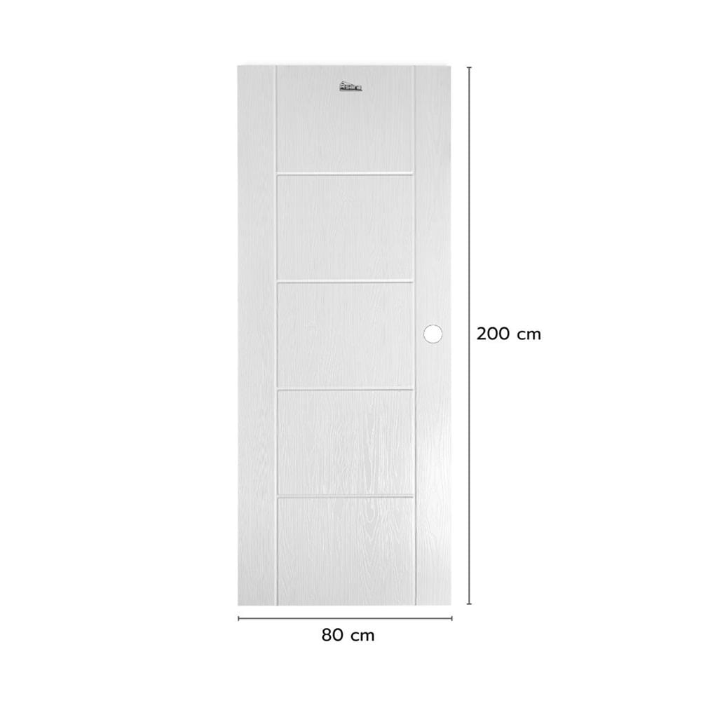 ประตูภายนอก UPVC เจาะลูกบิด ASARA A915 80x200 ซม. สีขาว
