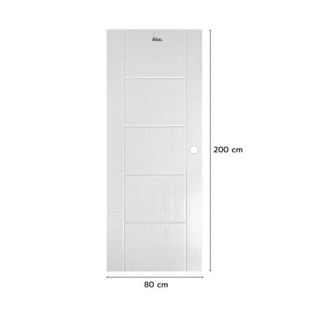 ประตูภายนอก UPVC เจาะลูกบิด ASARA A915 80x200 ซม. สีขาว_3