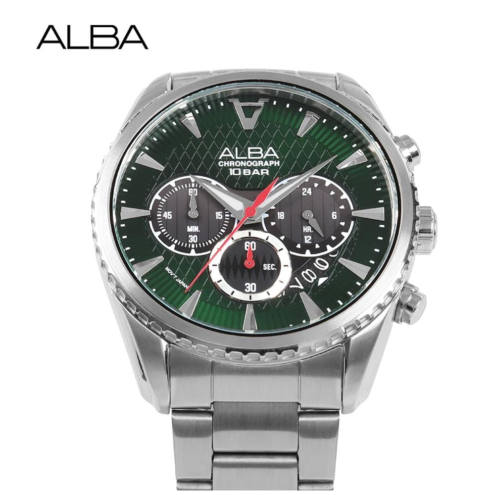 นาฬิกาข้อมือผู้ชาย ALBA รุ่น AT3J13X ขนาด 43 มม. สีเขียว