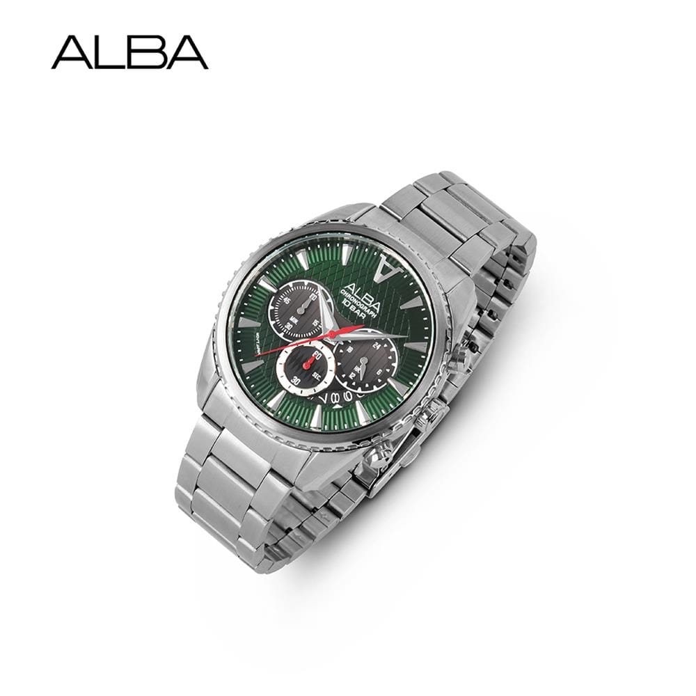 นาฬิกาข้อมือผู้ชาย ALBA รุ่น AT3J13X ขนาด 43 มม. สีเขียว