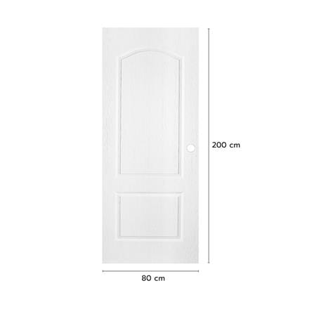 ประตูภายนอก UPVC เจาะลูกบิด ASARA A913 80x200 ซม. สีขาว_3