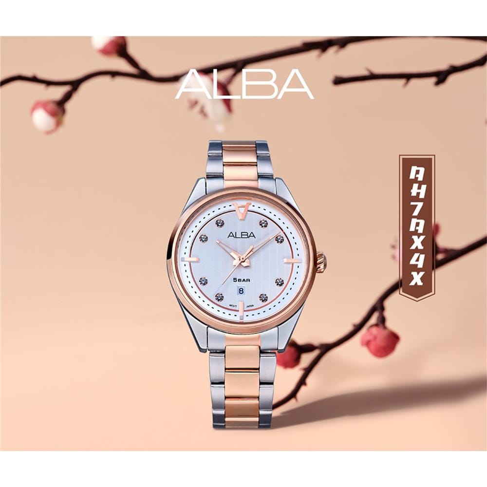 นาฬิกาข้อมือผู้หญิง ALBA รุ่น AH7AX4X ขนาด 34 มม. สีขาว