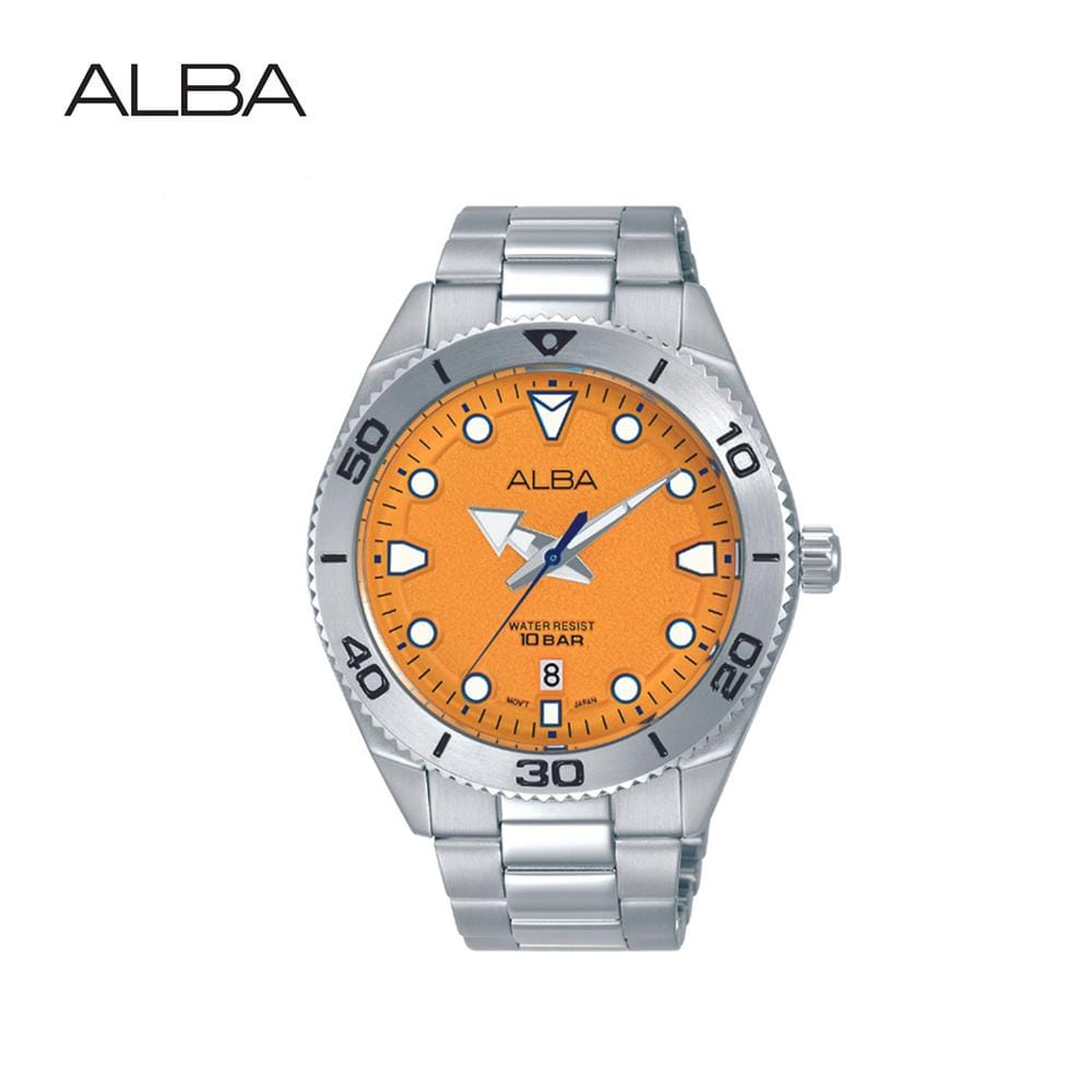 นาฬิกาข้อมือผู้ชาย ALBA รุ่น AS9T17X ขนาด 43 มม. สีส้ม