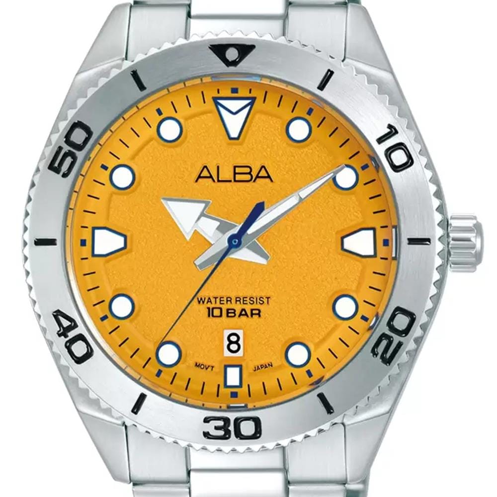 นาฬิกาข้อมือผู้ชาย ALBA รุ่น AS9T17X ขนาด 43 มม. สีส้ม