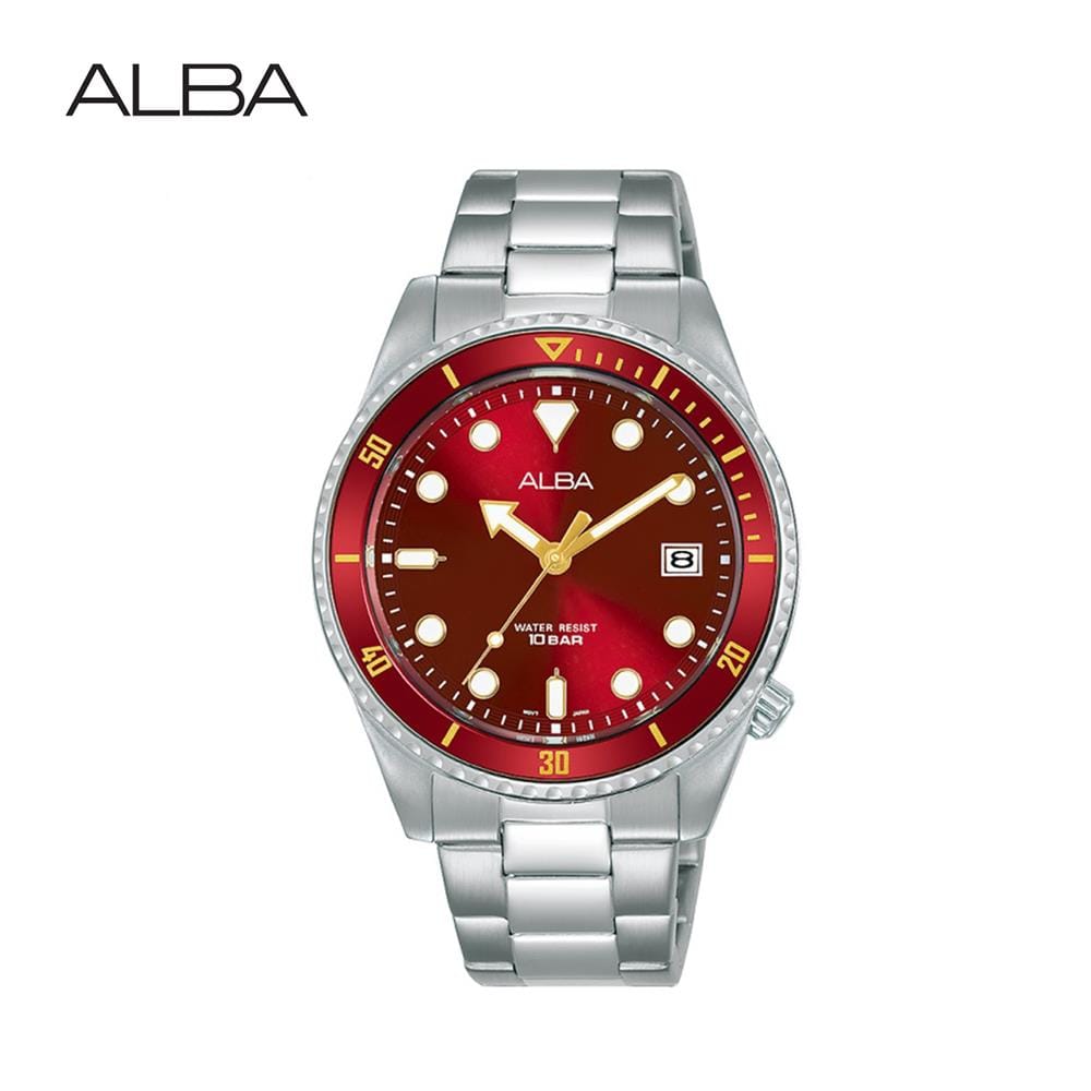 นาฬิกาข้อมือผู้หญิง ALBA รุ่น AG8L39X ขนาด 36 มม. สีแดง