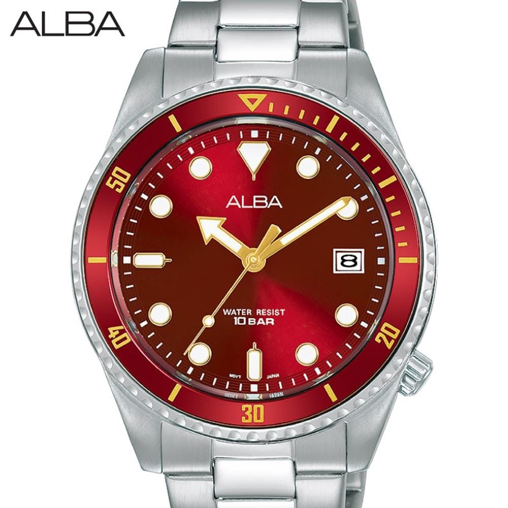 นาฬิกาข้อมือผู้หญิง ALBA รุ่น AG8L39X ขนาด 36 มม. สีแดง