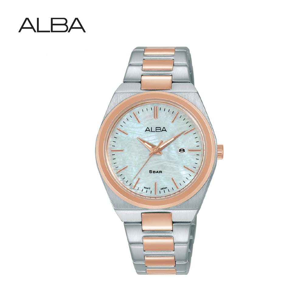 นาฬิกาข้อมือผู้หญิง ALBA รุ่น AH7DK0X ขนาด 32 มม. สีขาวมุก