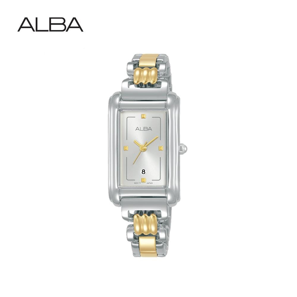 นาฬิกาข้อมือผู้หญิง ALBA รุ่น AH7DB5X21X ขนาด 34 มม. สีขาวเงิน