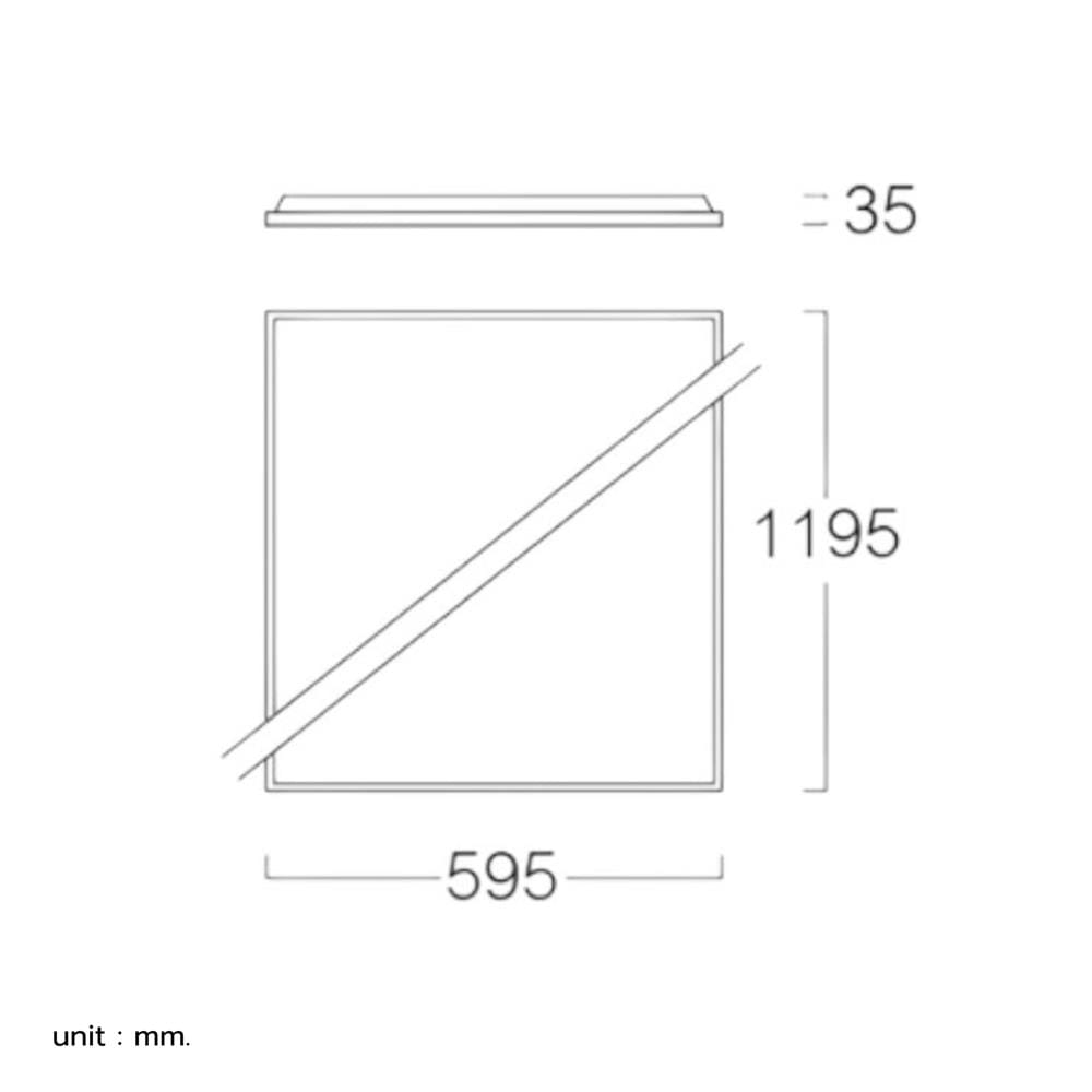 โคมฝังฝ้า LED LUMAX PANEL ERBPL 36 วัตต์ 60x120 ซม. DAYLIGHT