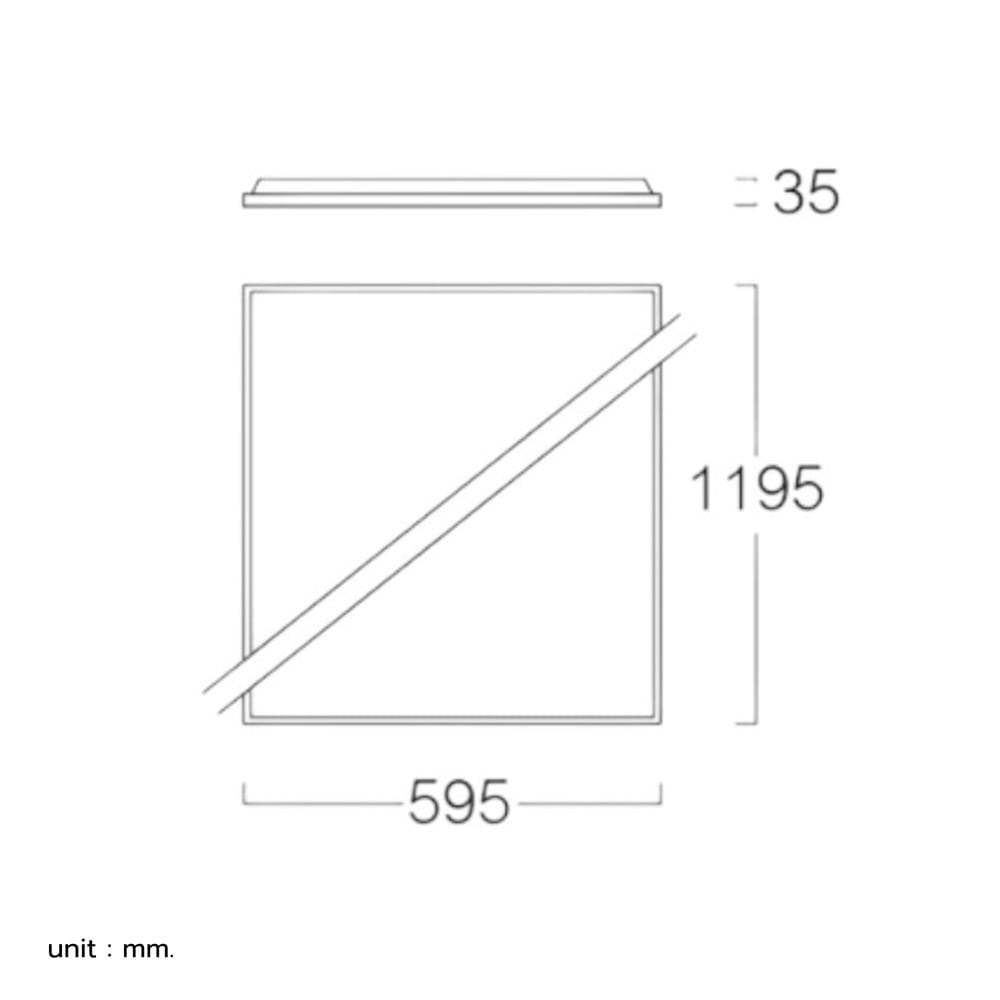 โคมฝังฝ้า LED LUMAX PANEL ERBPL 36 วัตต์ 60x120 ซม. DAYLIGHT