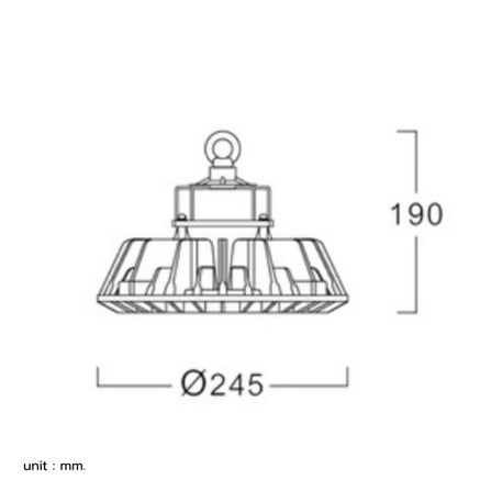 โคมไฮเบย์ LED L&E HBL710 80 วัตต์ DAYLIGHT สีดำ_8