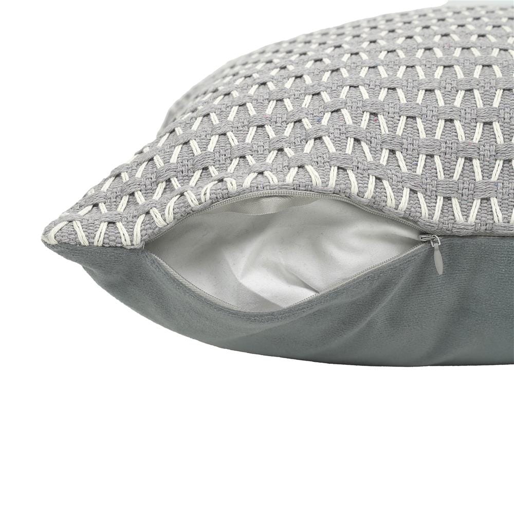 หมอนอิง HOME LIVING STYLE WICKER 17x17 นิ้ว สีเทา