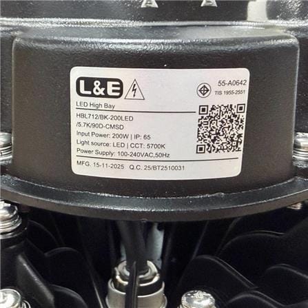 โคมไฮเบย์ LED L&E HBL712 200 วัตต์ DAYLIGHT สีดำ_8