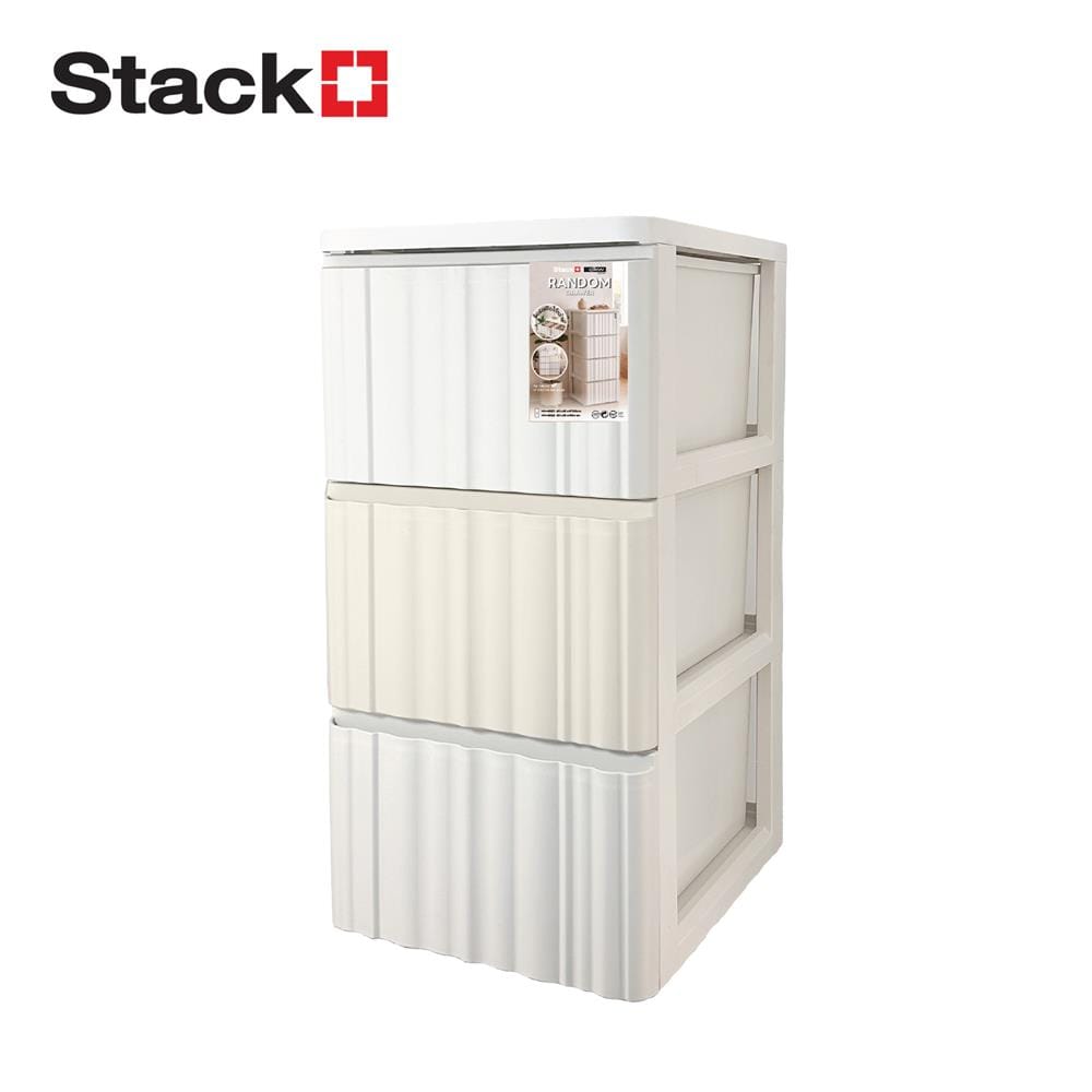 ตู้ลิ้นชัก 3 ชั้น STACKO RANDOM 40x45x78.5 ซม. สีขาว/เบจ