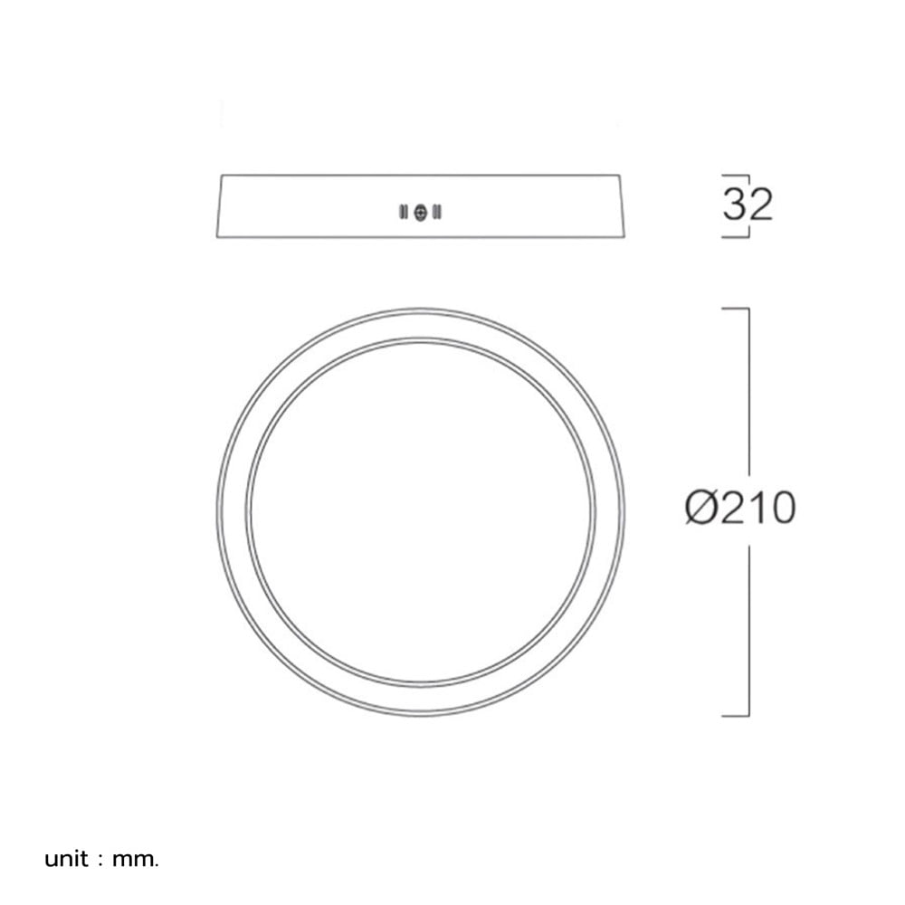 ดาวน์ไลท์ LED LUMAX 03-A1644 8 นิ้ว 18 วัตต์ WARM WHITE สีดำ
