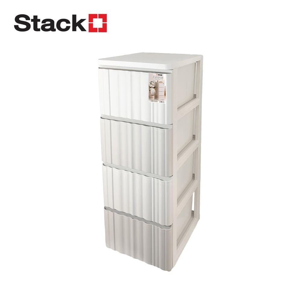 ตู้ลิ้นชัก 4 ชั้น STACKO RANDOM 40x45x104 ซม. สีขาว/เบจ