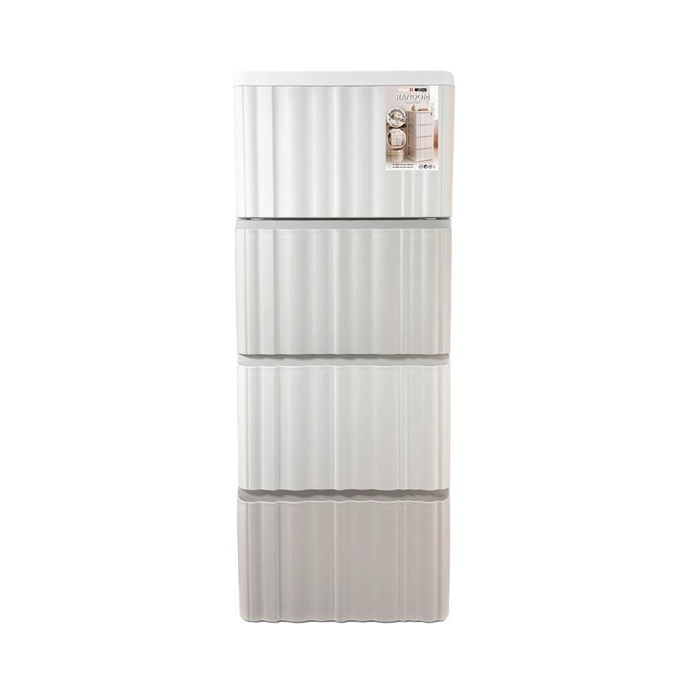 ตู้ลิ้นชัก 4 ชั้น STACKO RANDOM 40x45x104 ซม. สีขาว/เบจ