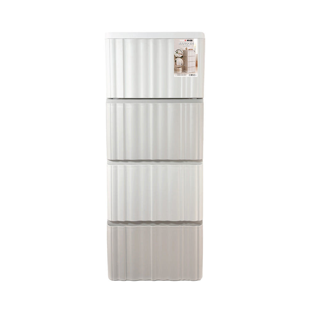 ตู้ลิ้นชัก 4 ชั้น STACKO RANDOM 40x45x104 ซม. สีขาว/เบจ