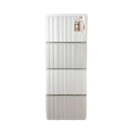 ตู้ลิ้นชัก 4 ชั้น STACKO RANDOM 40x45x104 ซม. สีขาว/เบจ_1