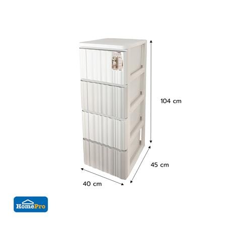 ตู้ลิ้นชัก 4 ชั้น STACKO RANDOM 40x45x104 ซม. สีขาว/เบจ_7