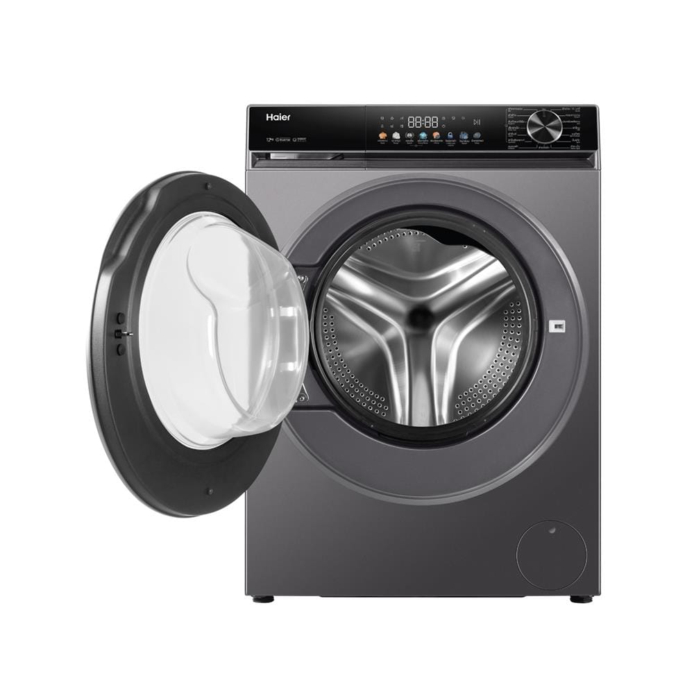 เครื่องซักผ้าฝาหน้า HAIER HW120-BP12357S8 X5 12 กก. 1200RPM อินเวอร์เตอร์ สีเทาเข้มเมทาลิค