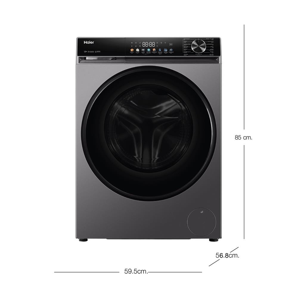 เครื่องซักผ้าฝาหน้า HAIER HW120-BP12357S8 X5 12 กก. 1200RPM อินเวอร์เตอร์ สีเทาเข้มเมทาลิค