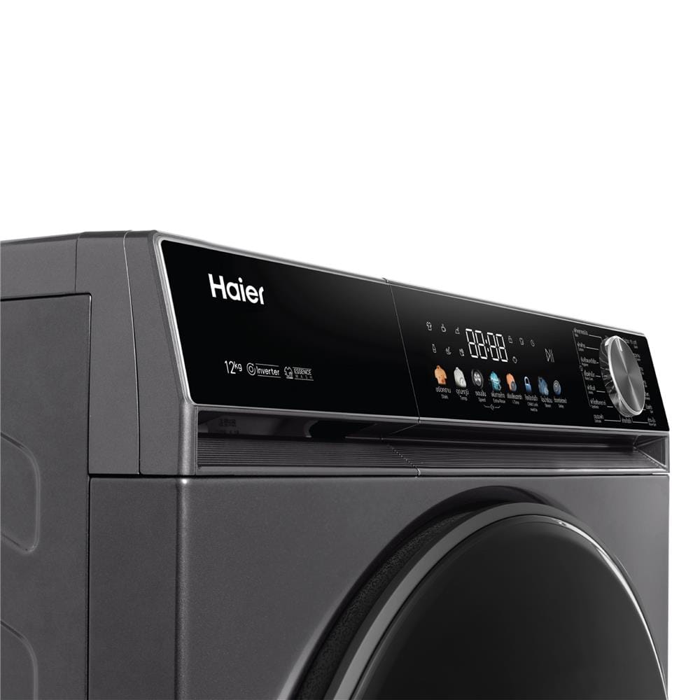 เครื่องซักผ้าฝาหน้า HAIER HW120-BP12357S8 X5 12 กก. 1200RPM อินเวอร์เตอร์ สีเทาเข้มเมทาลิค