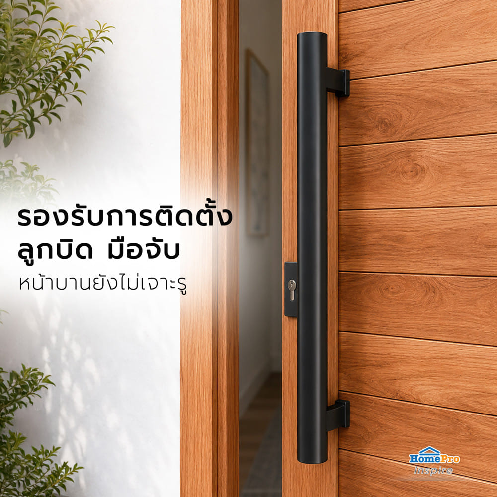 ประตูไม้เนื้อแข็ง ไม่เจาะลูกบิด AZLE โมเดิร์น 100x200 ซม. ทำสี