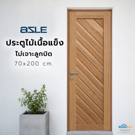 ประตูไม้เนื้อแข็ง ไม่เจาะลูกบิด AZLE NM08-01H 70x200 ซม. ทำสี_3